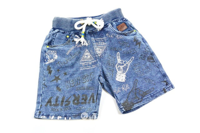 Printed jeans shorts