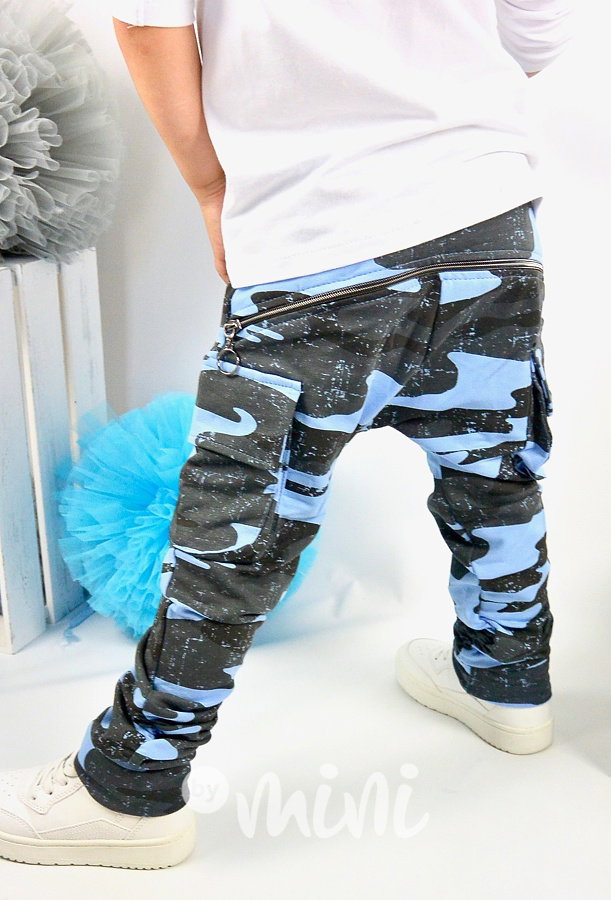 Light blue army baggy kapsáče se zipem