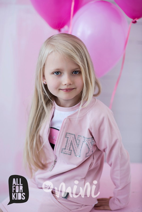 3ks souprava PINK: mikina, sukně, triko flitry