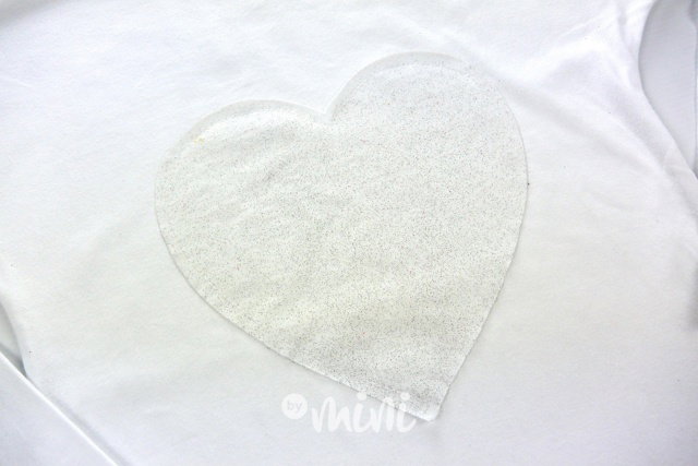Shimmer heart tričko bílé