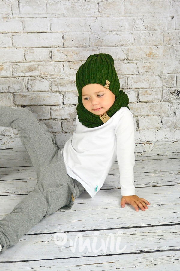 Chlapecká vlněná zimní čepice houmleska a nákrčník