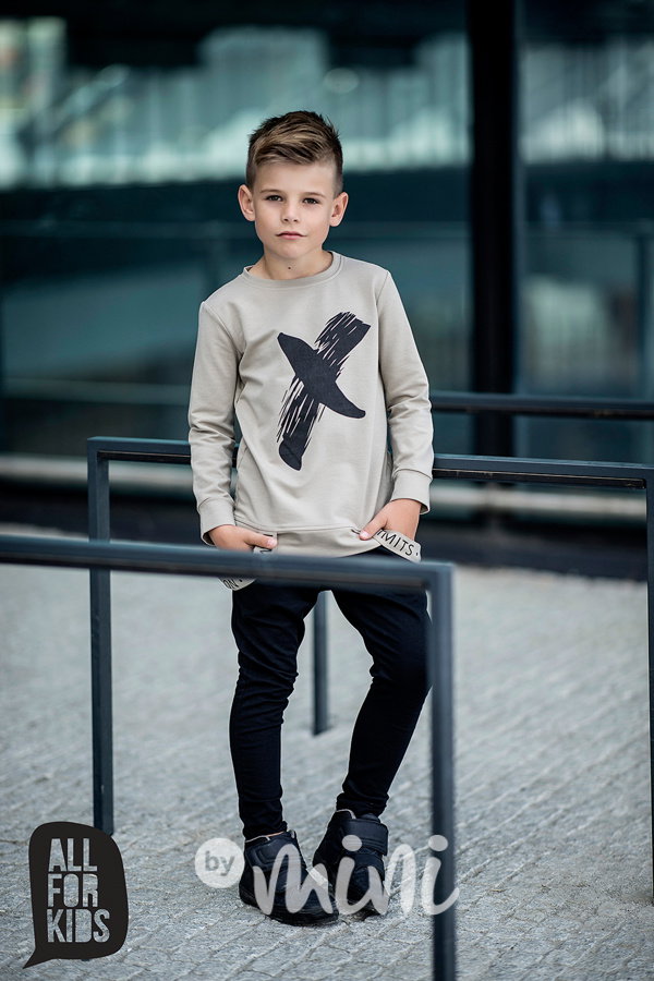 X mikina s laclíky písková