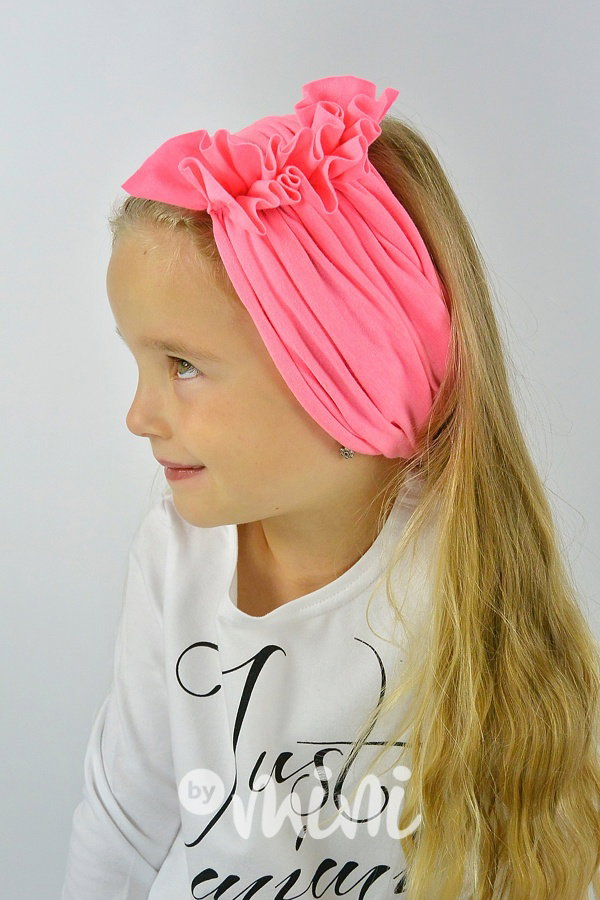 3v1 turban + nákrčník (čelenka) neon pink