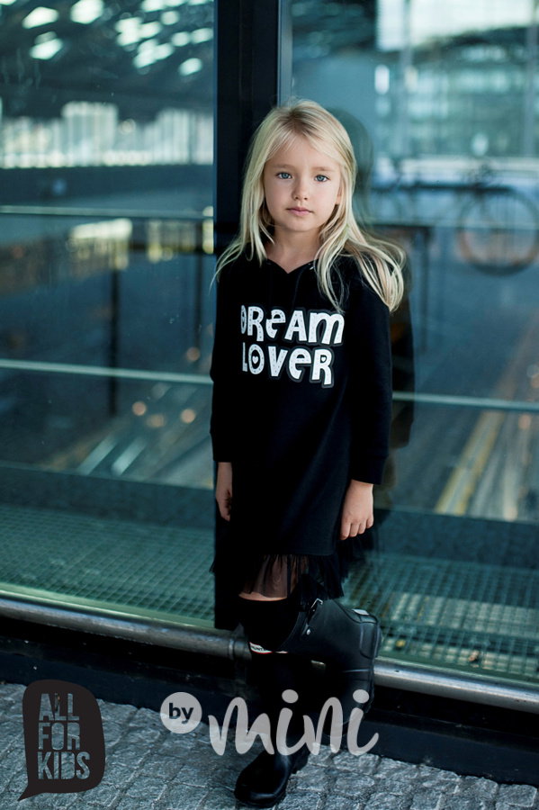 Dream hoodie dress black