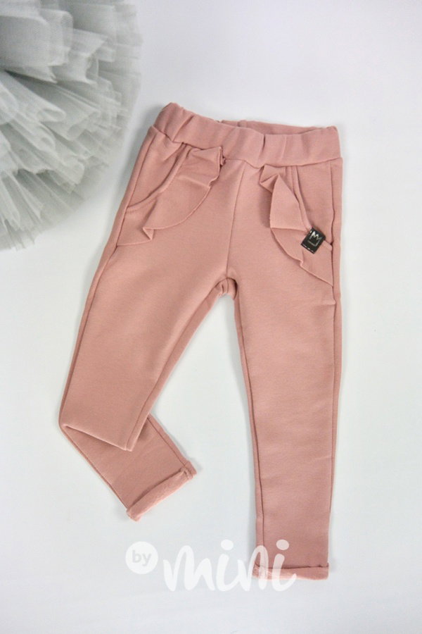 Starorůžové oteplené cotton pants