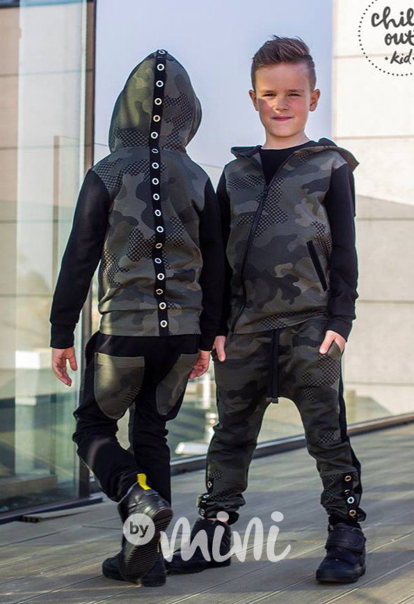 Army mikina na šikmý zip