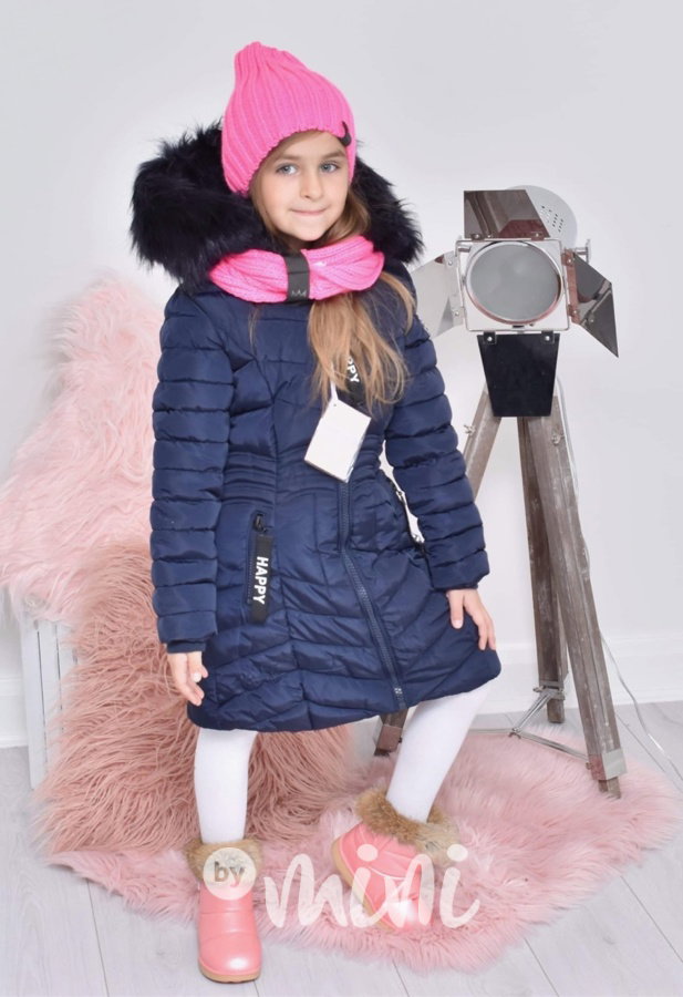 Happy modrý dětský kabátek zimní