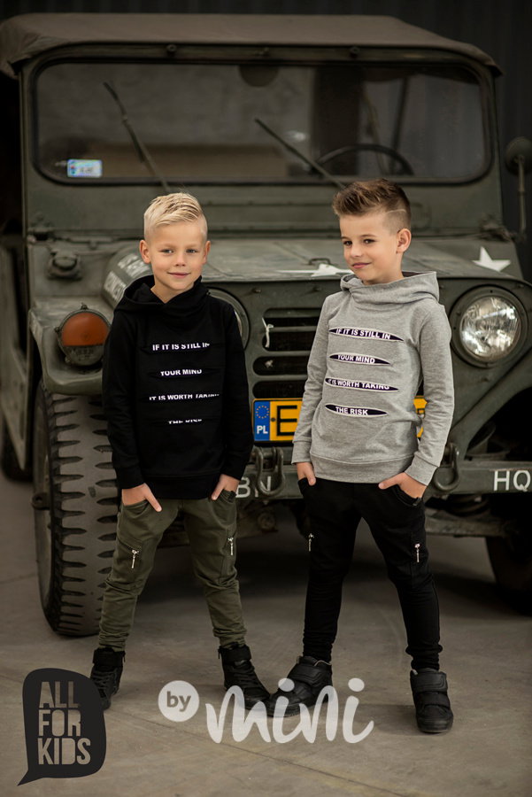 Khaki tepláčky kapsa zip