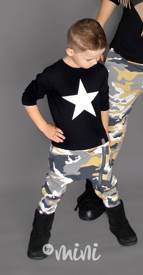 Mustard army baggy tepláčky