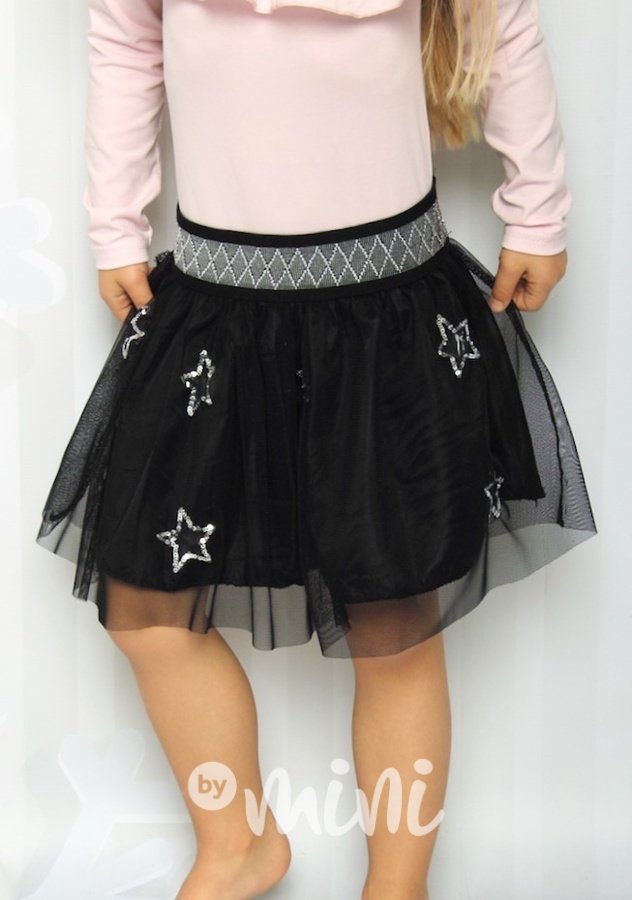 Černá tutu sukně s hvězdičkami