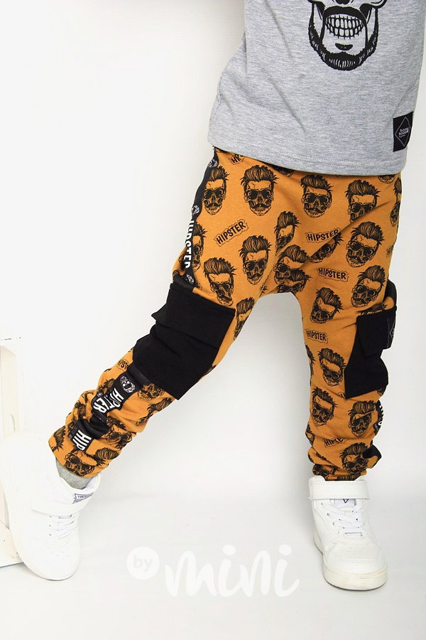 Hipster mustard teplé baggy tepláčky
