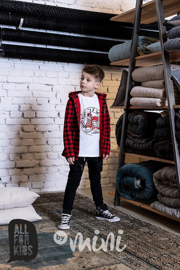 Kostkovaná košile s kapucí