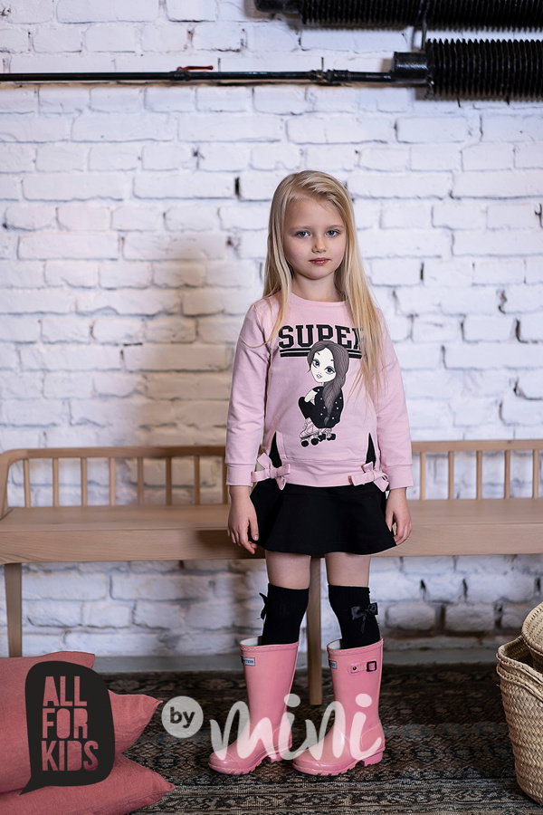 SUPER dívčí mikina s mašličkami pink