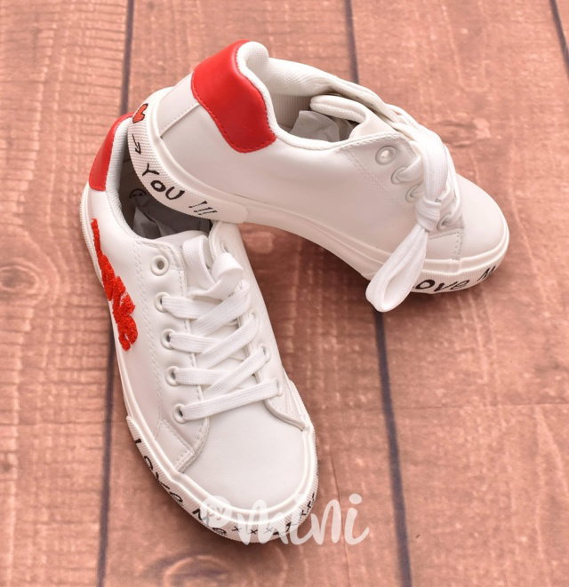 Fashion dívčí polobotky - LOVE red