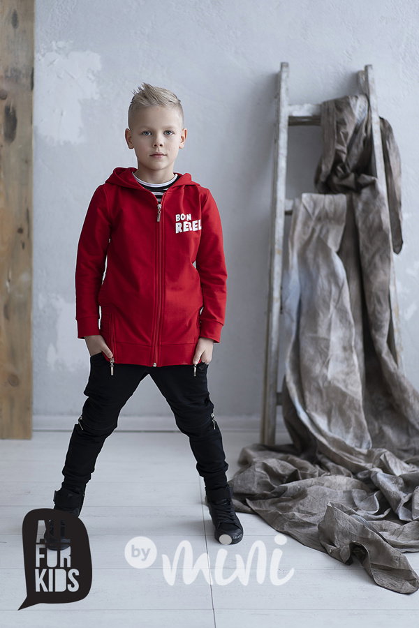 Born rebel prodloužená mikina red