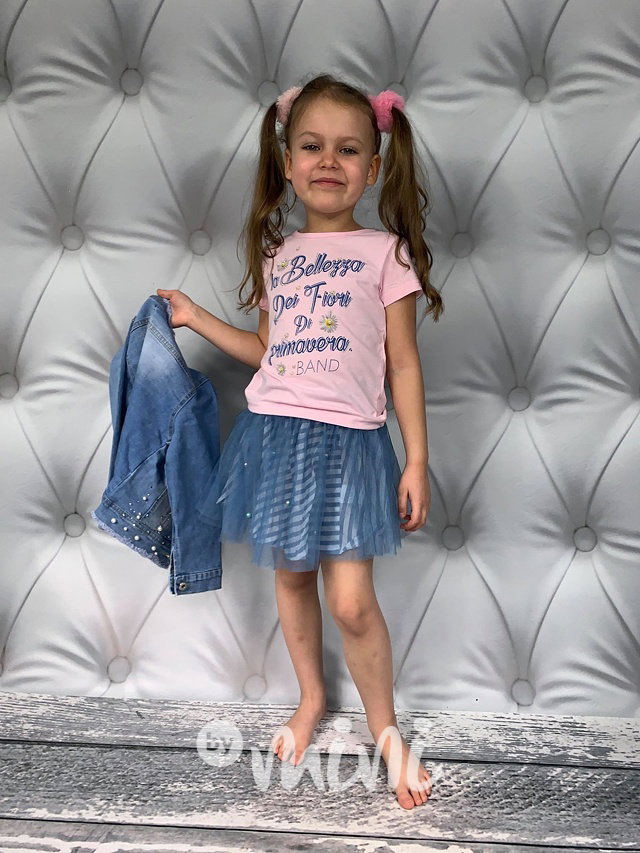 Jeans 3ks komplet pink