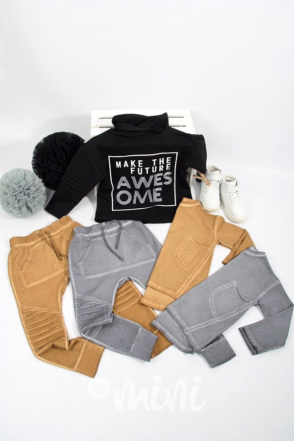 Biker pants acid wash grey