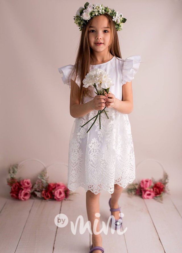 Luxury romantic dress white - dívčí boho šaty bílé
