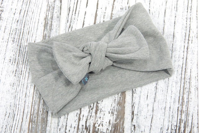 Dark grey maxi stretch čelenka s mašličkou