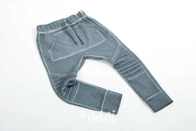 Biker pants acid wash petrol