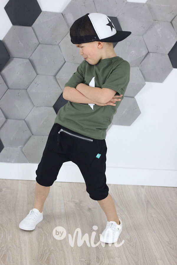 Black baggy shorts zip