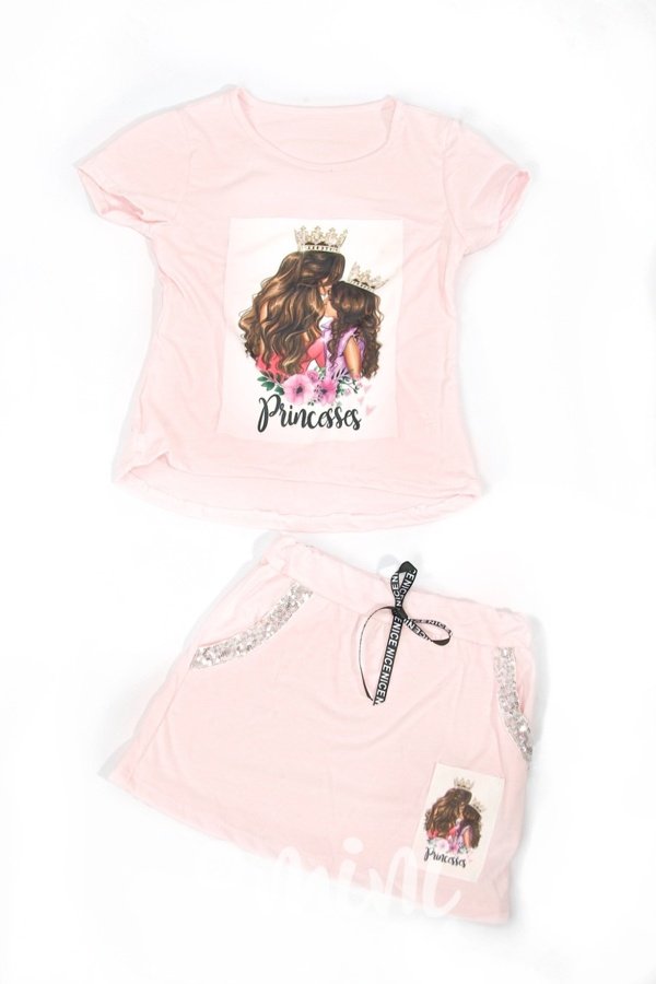 Princesses triko + sukýnka pink