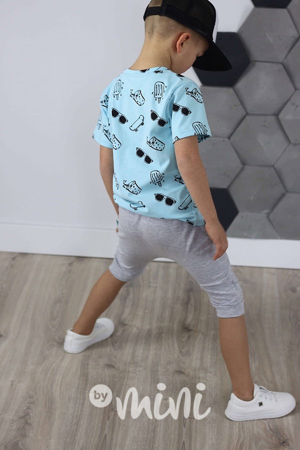 Šedé baggy shorts se zipem