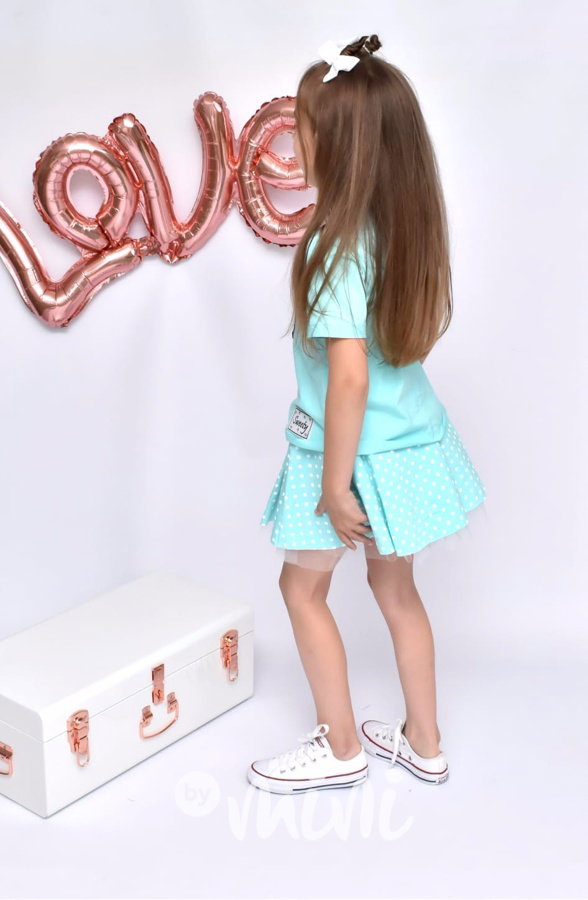 Minnie set mentol - tylová sukně a triko