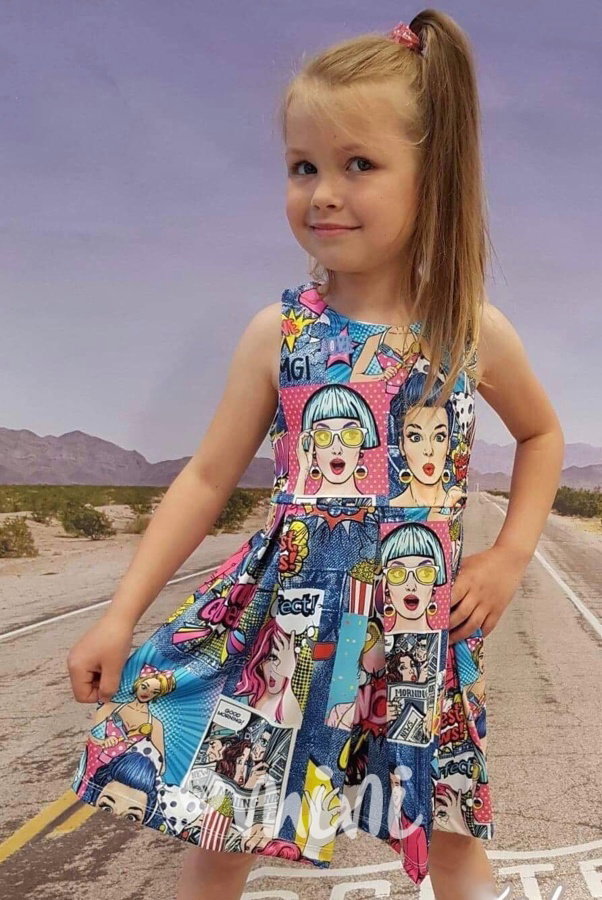 Comics dívčí letní šaty - summer dress