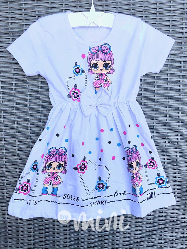 Doll tunika s mašličkou bílá
