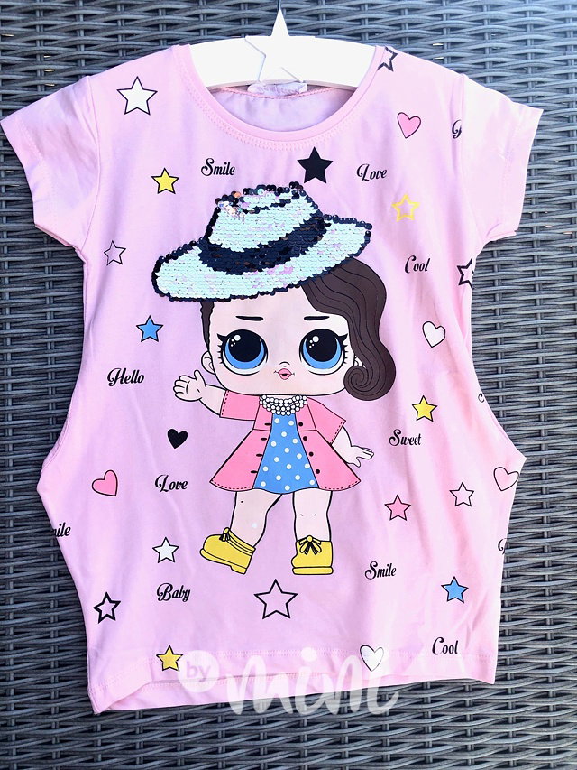 LOL tunika s flitr kloboučkem pink