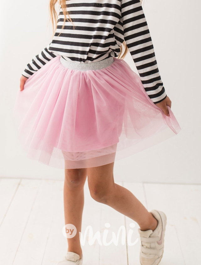 Pink silver tylová tutu sukně