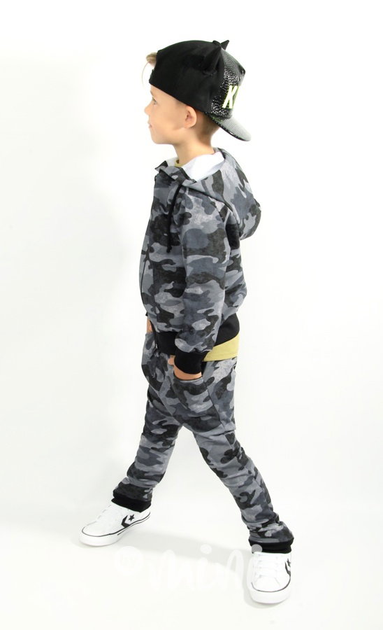 Grey army mikina s kapucí
