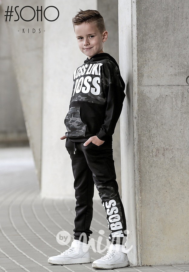 Boss chlapecká tepláková souprava army
