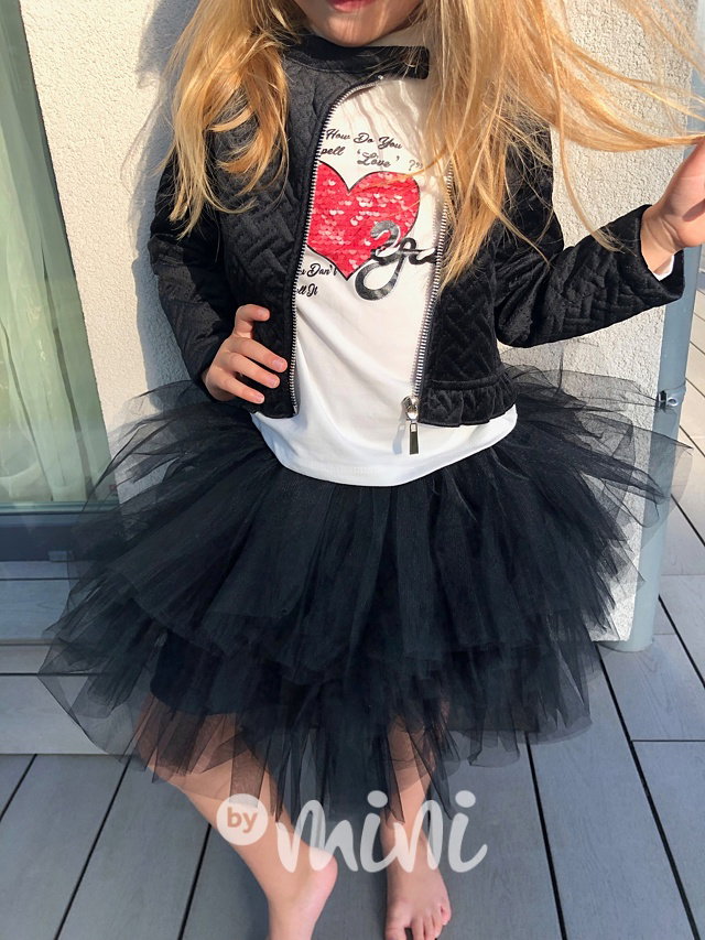 Trojkomplet s maxi tutu tylovou sukní black