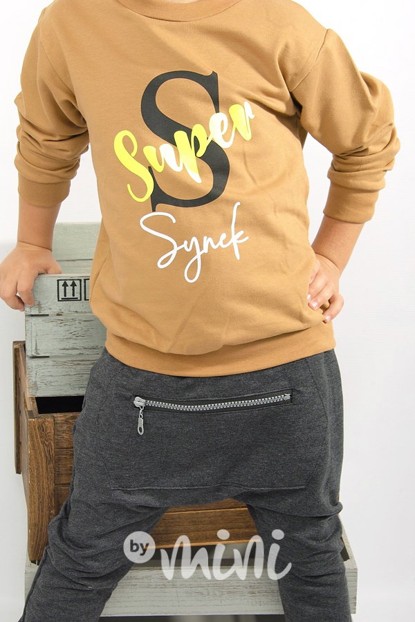 Super synek mustard - mikina + baggy
