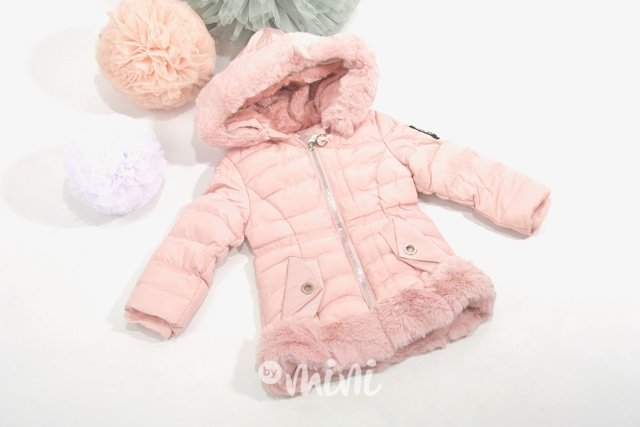 Little pink - dětská zimní bunda starorůžová, vel. 80-98