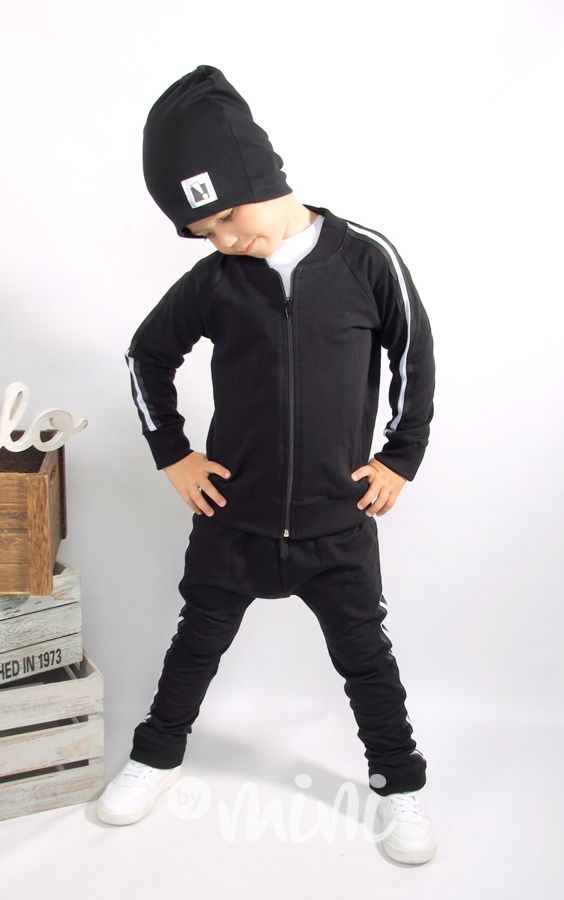 Super synek lampas set černý - mikina + baggy