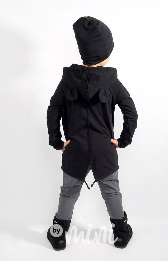 *HIT* Long mikina ouška - černá