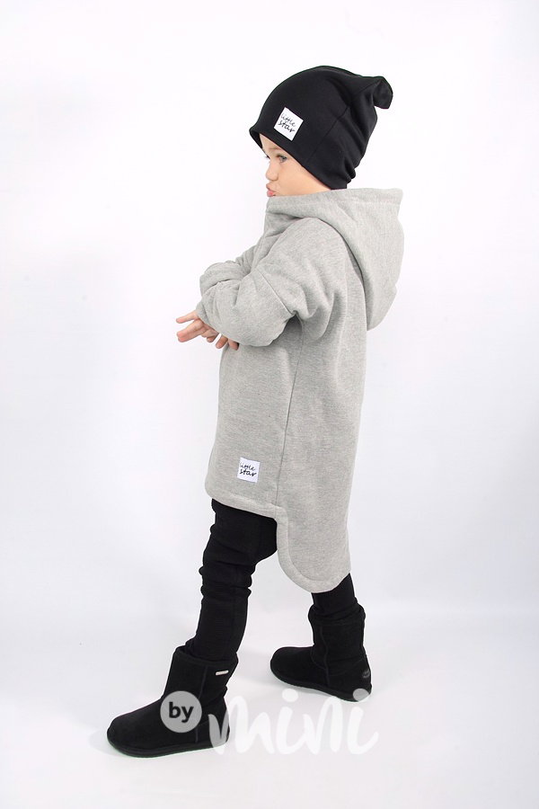 Extra dlouhý designový kabát light grey