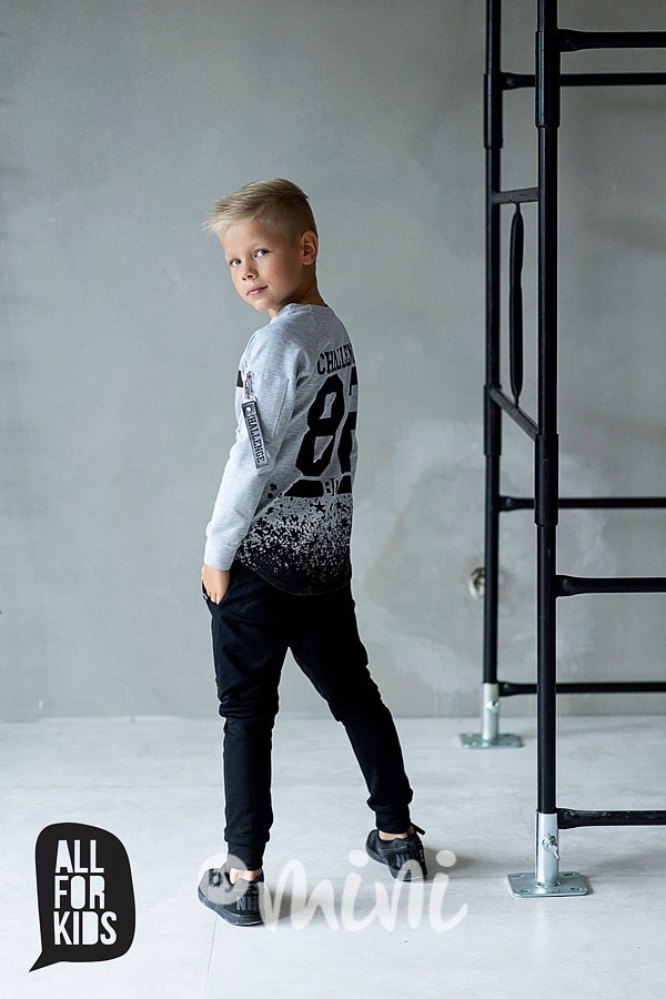 BOY chalenge mikina s karabinou grey