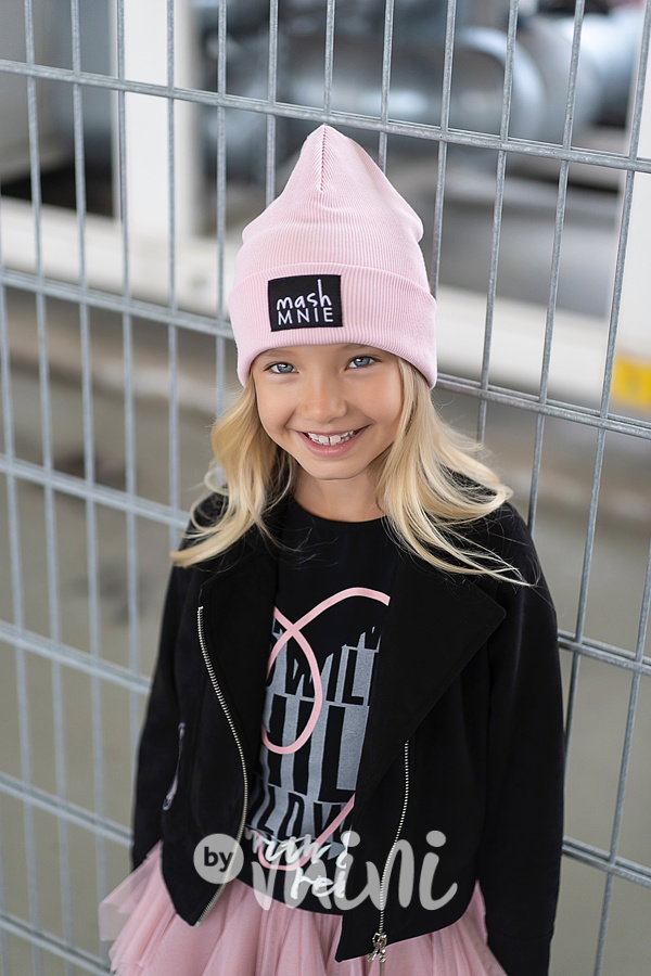 Růžová dívčí dětská zimmní čepice urban street style