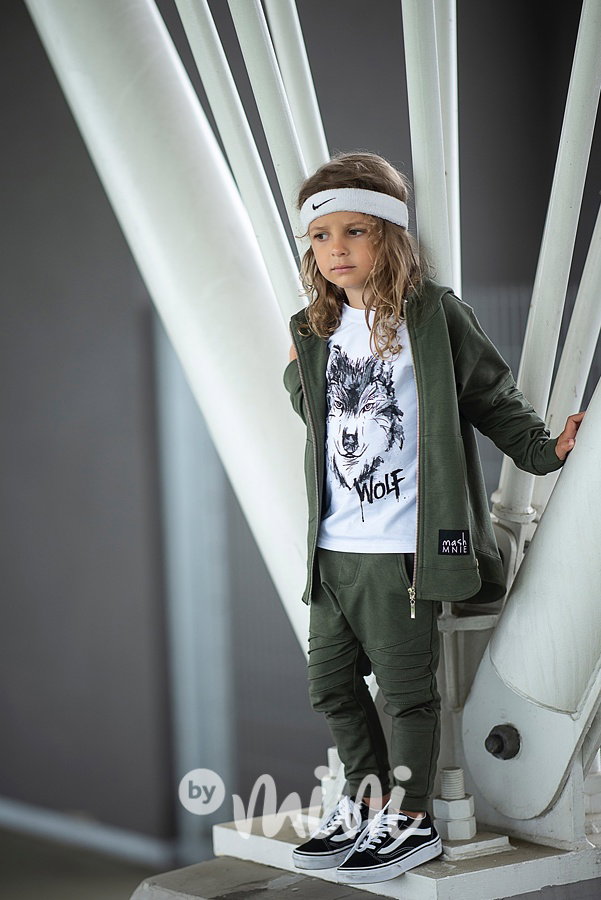 *Premium* Wolf mikina se zipy khaki