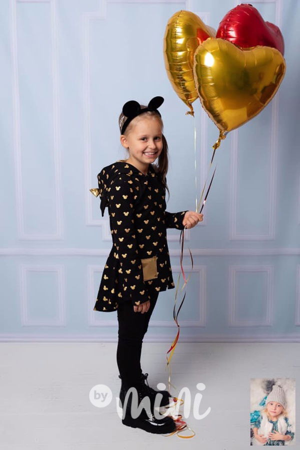 Minnie designová mikina gold/black