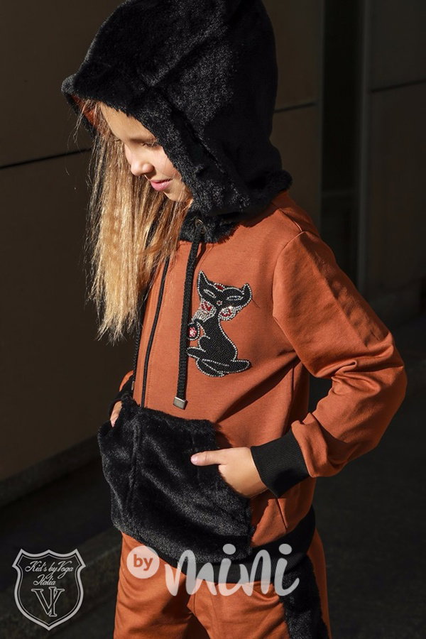 *Exkluzivní* karamel dívčí tepláková souprava