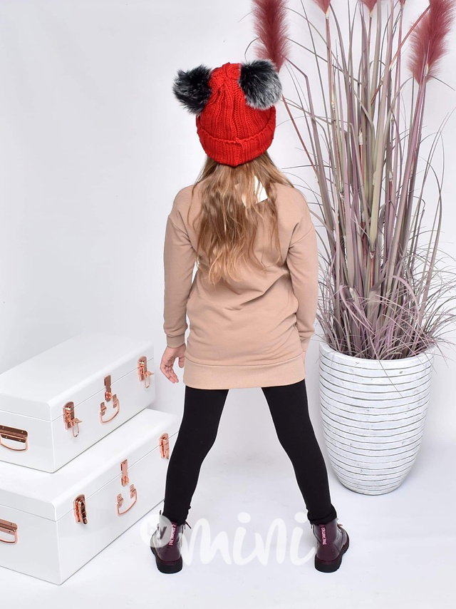 Winter vyteplená mikčotunika Minnie - cappuccino