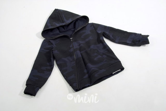 ARMY dark blue zateplená chlapecká mikina na zip