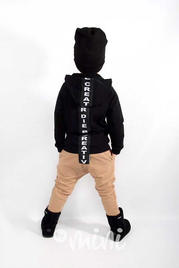 Baggy tepláčky s knoflíky - karamel