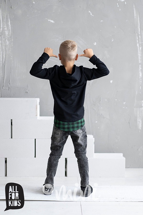 Dark jeans tepláčky s prošitím