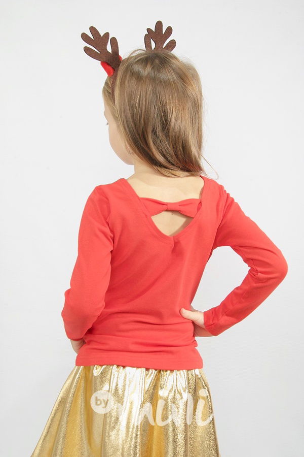 Ballerina top s mašličkou - červený